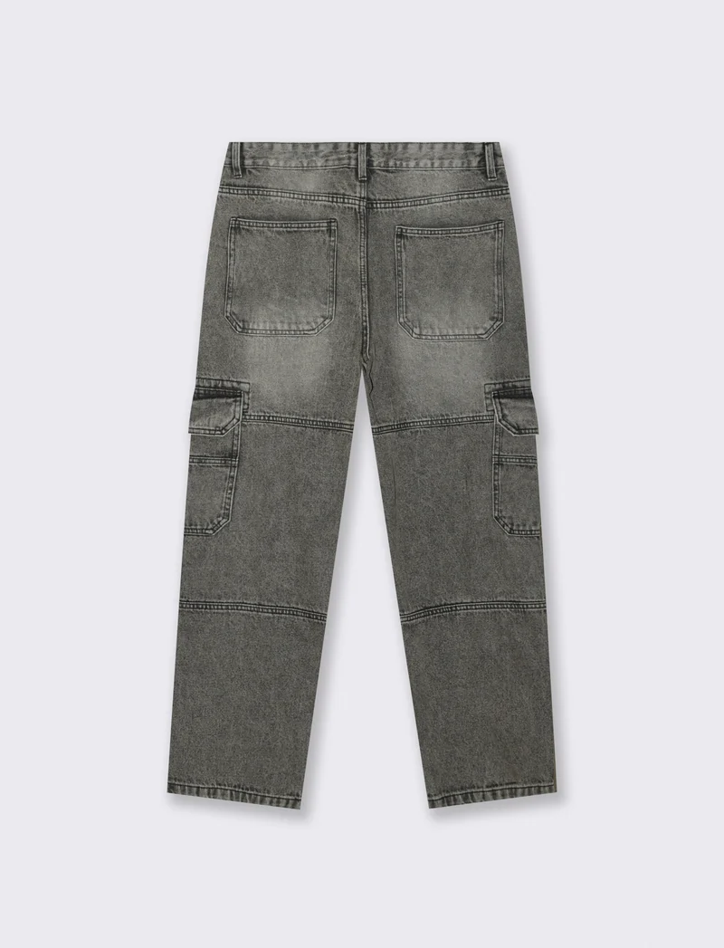 JEANS GRIGIO BAGGY CARGO FIT - Grigio