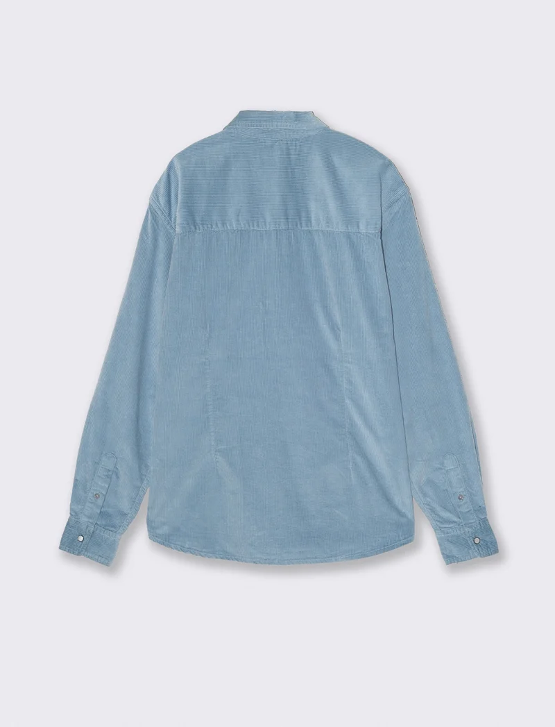 CAMICIA IN VELLUTO - Celeste