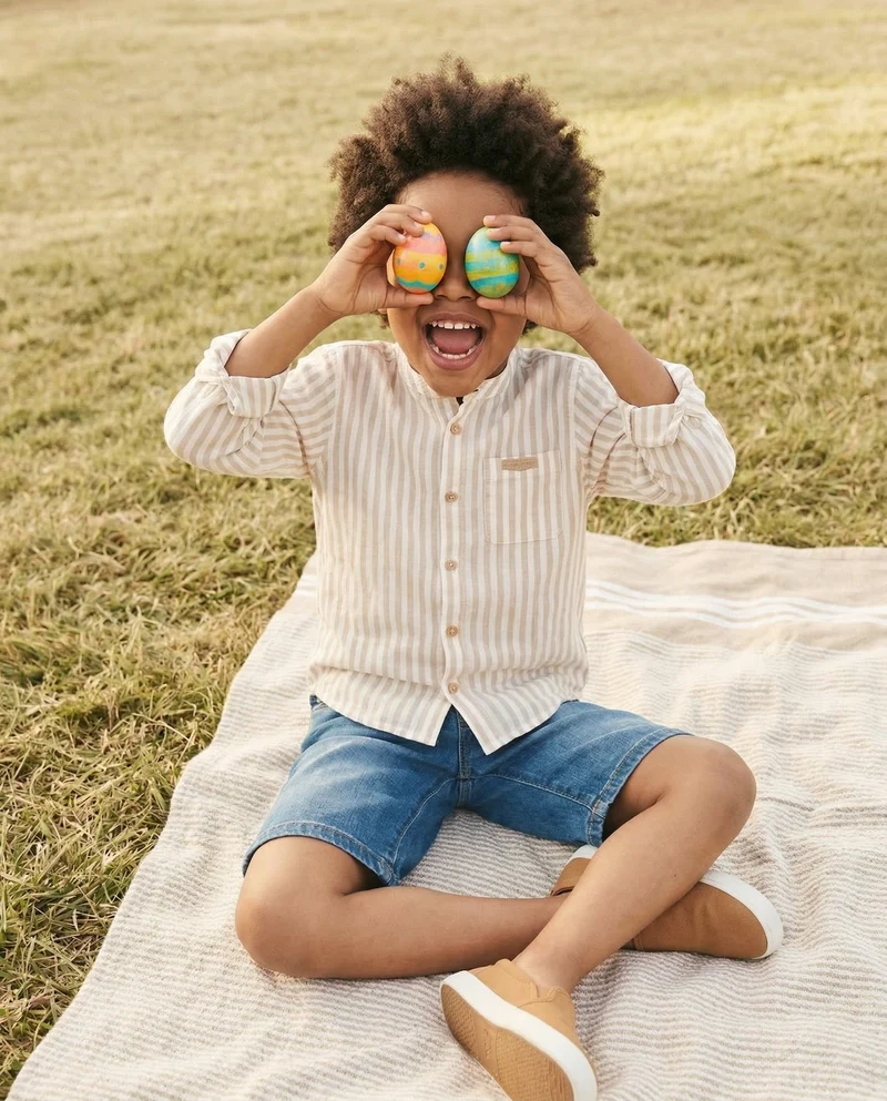 Camicia rigata in cotone con dettagli chic - Righe