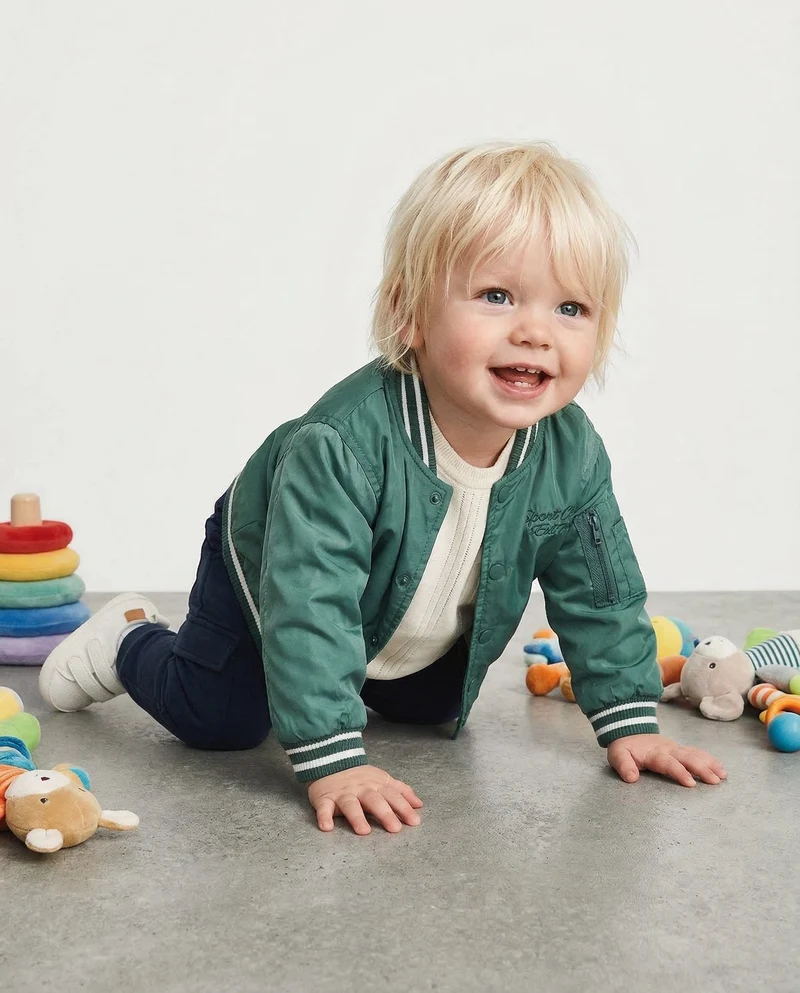 Maglia girocollo con taschino trendy - Bianco latte