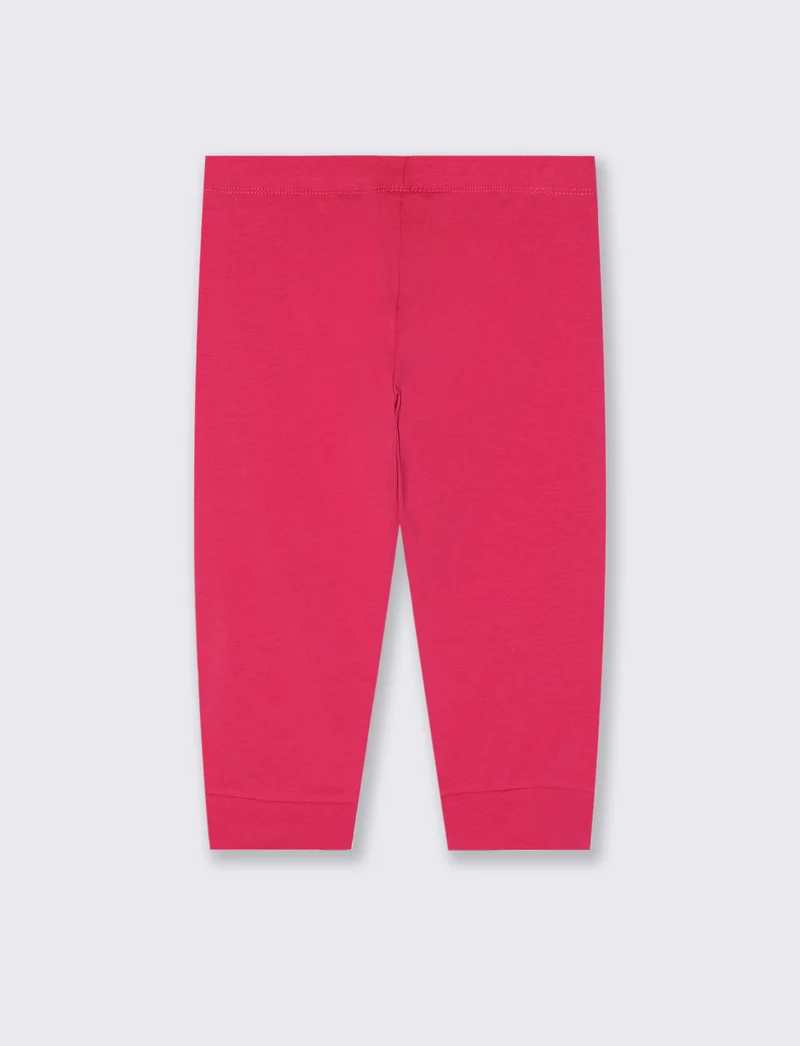 Leggings 3/4 da bambina con fiocco - Fuxia
