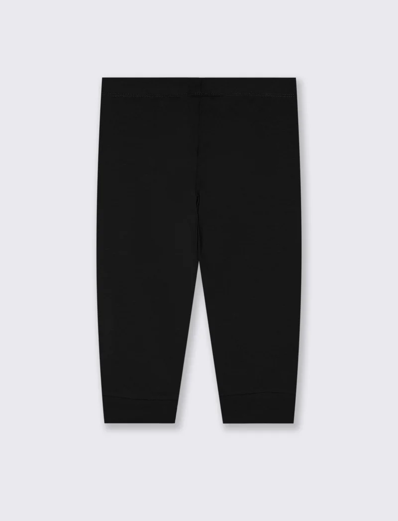 Leggings 3/4 da bambina con fiocco - Nero