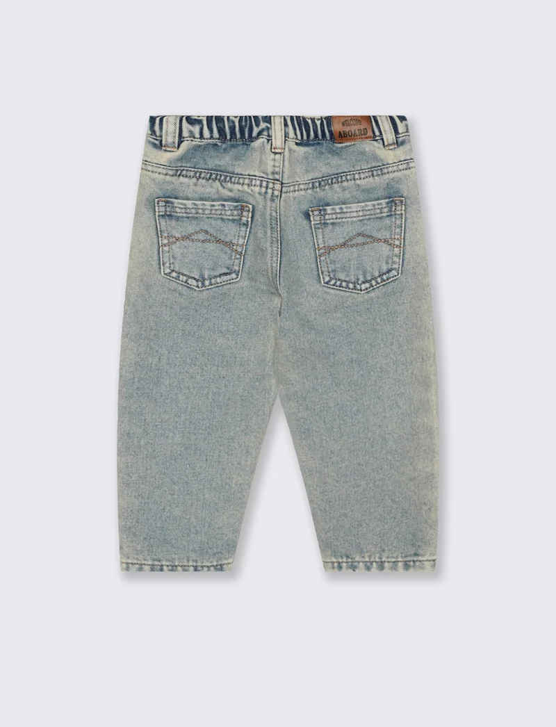 Jeans ampia vestibilità moda chiara - Denim