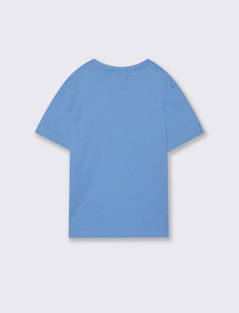 T-shirt con taschino per il tempo libero - Azzurro