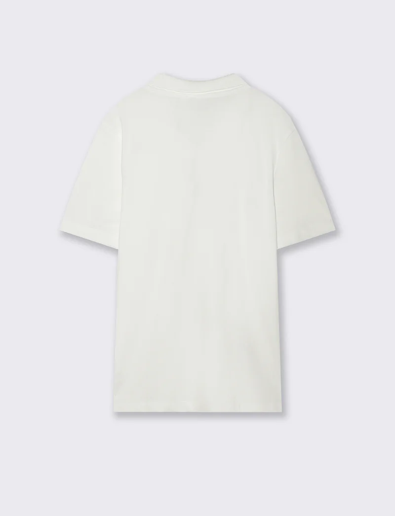 Polo in piquet elasticizzato premium - Bianco