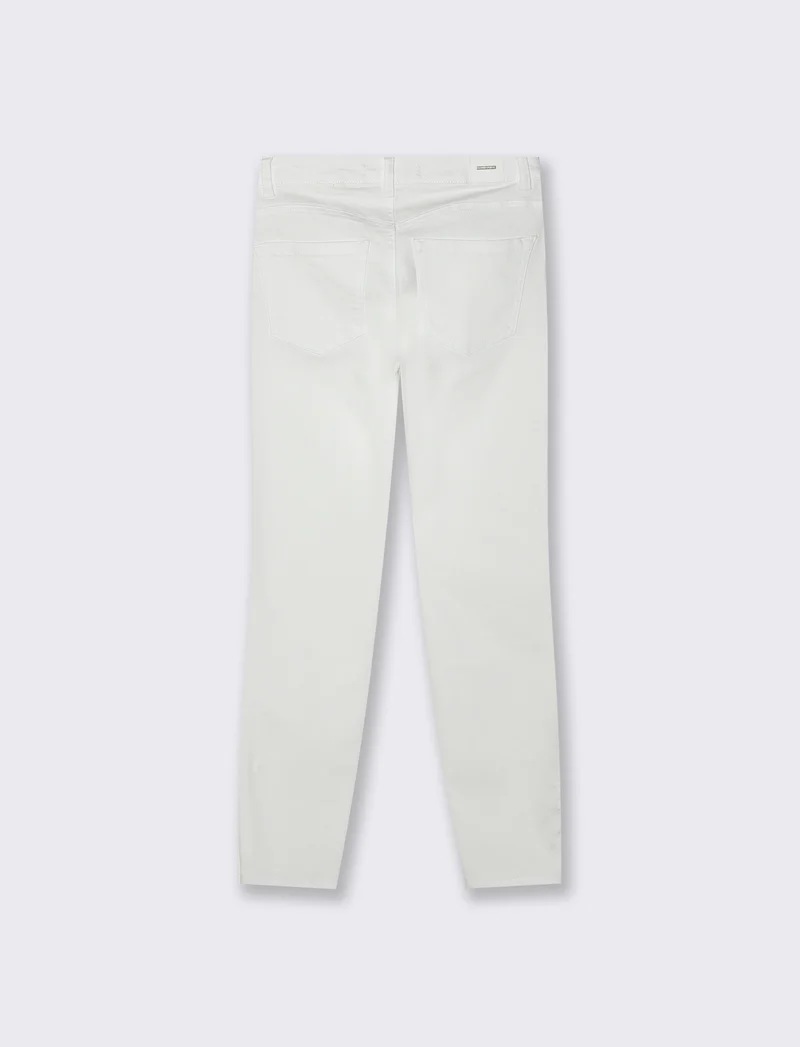 Jeans skinny 5 Tasche con Chiusura Frontale - Bianco