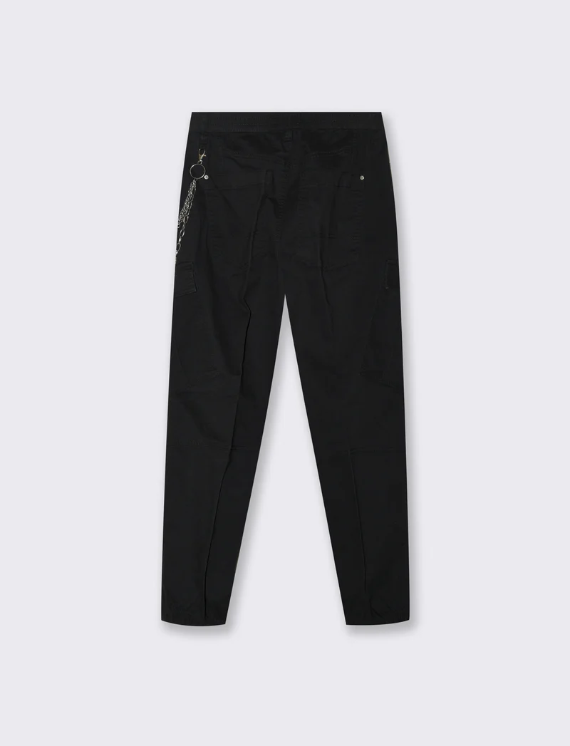Pantalone con Catena e Elastico - Nero