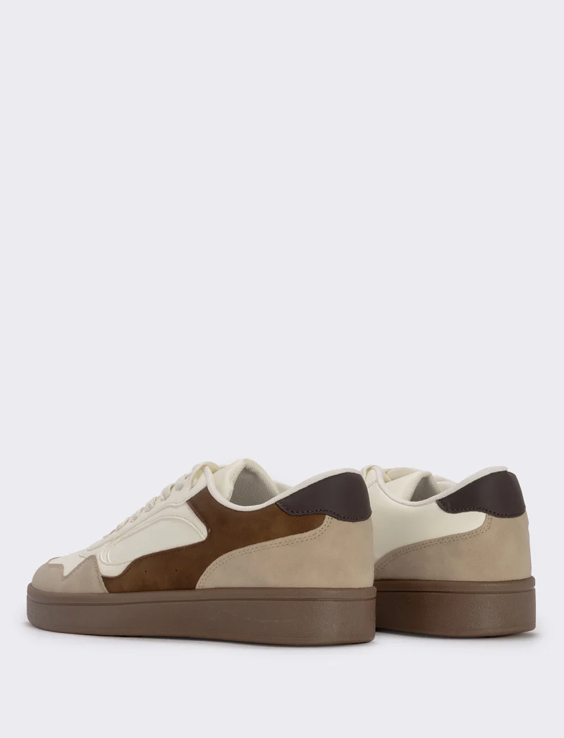 Sneakers beige multielementi da uomo - Beige
