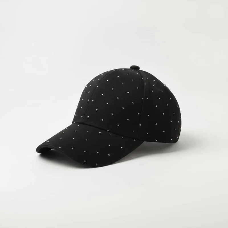 Cappello baseball con strass - Nero