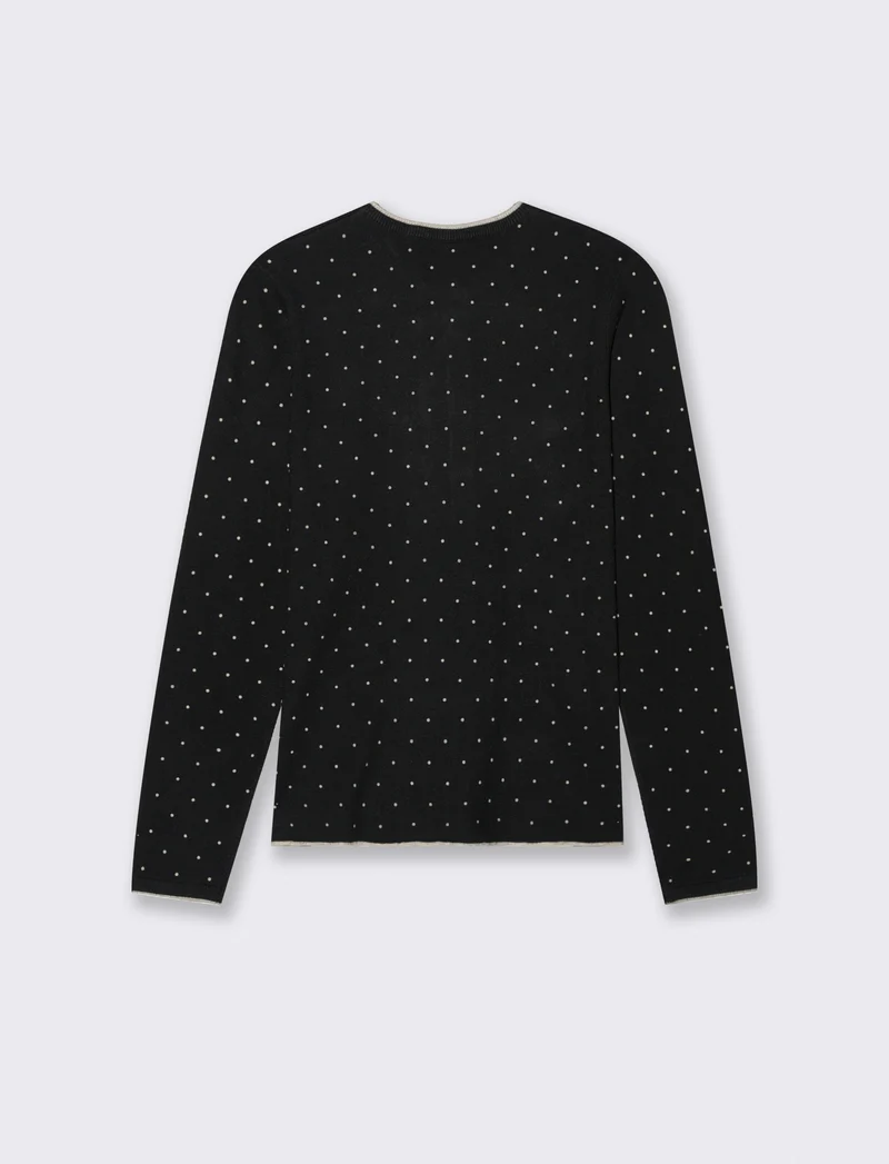 CARDIGAN STAMPATO - Nero