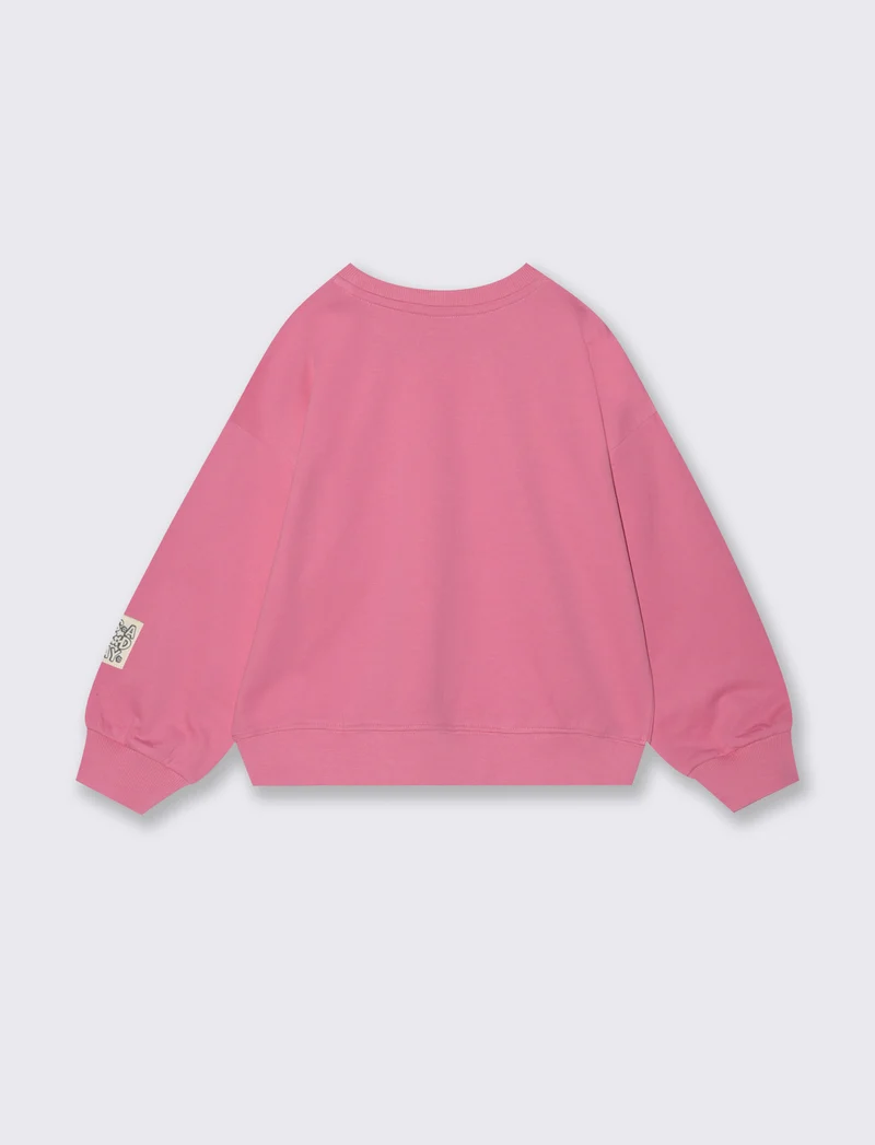 Felpa girocollo regular per bambina - Rosa big bubble