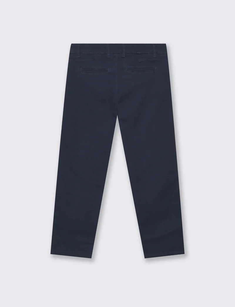 Pantaloni in cotone con tasche pratiche - Blu