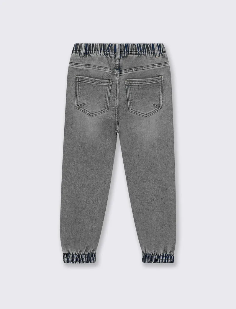 Jogger denim elastico per stile casual - Grigio