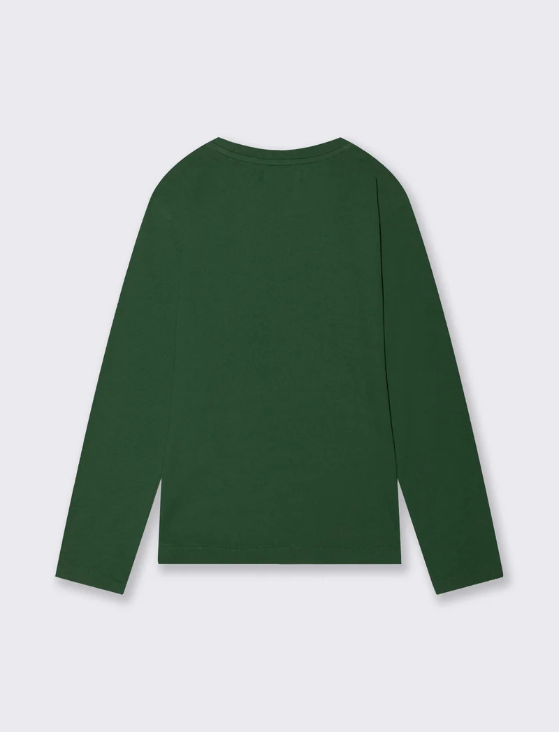 T-shirt maniche lunghe con stampa colori - Verde abete