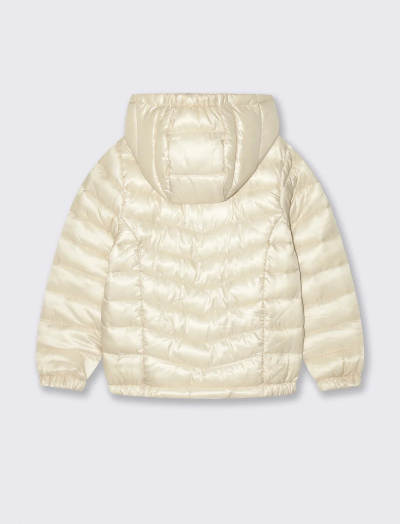 Giubbino piumino bambina con cappuccio - Beige