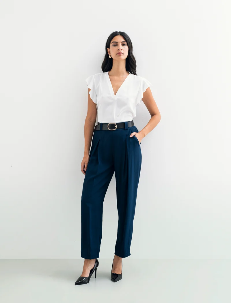 Pantaloni con cintura - Blu