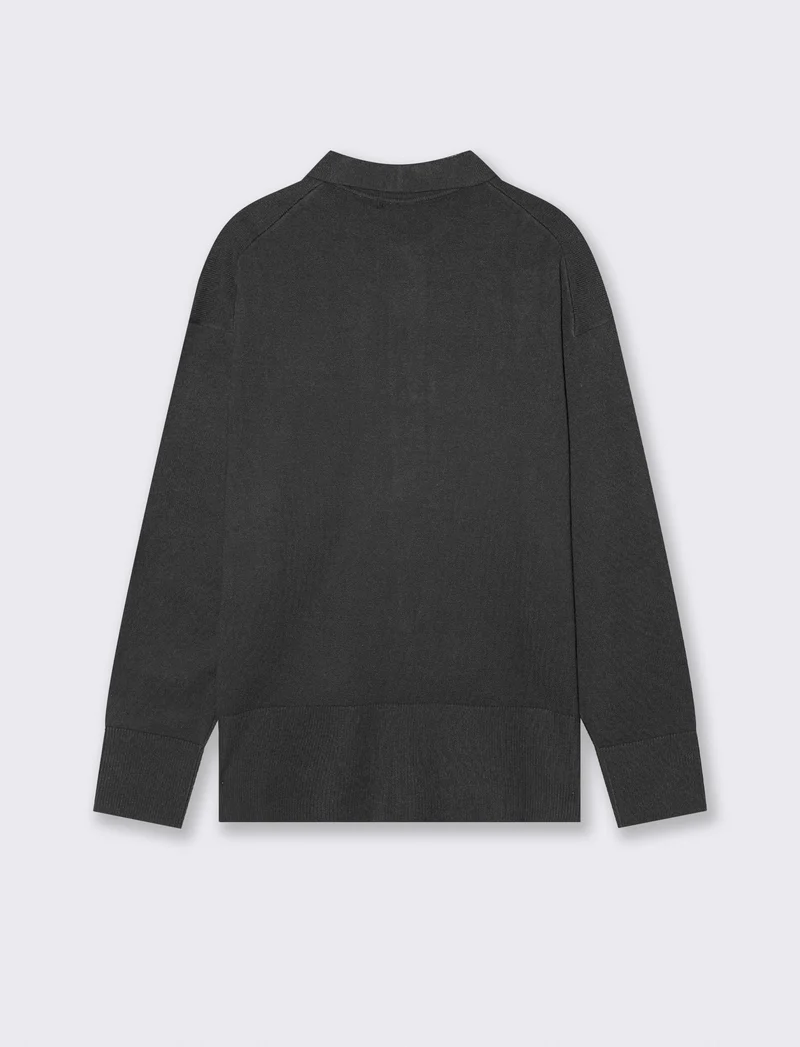 PULLOVER MODELLO POLO - Antracite melange