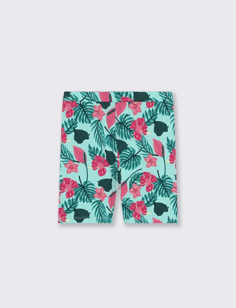 Leggings corti da bambina in cotone - Verde acqua