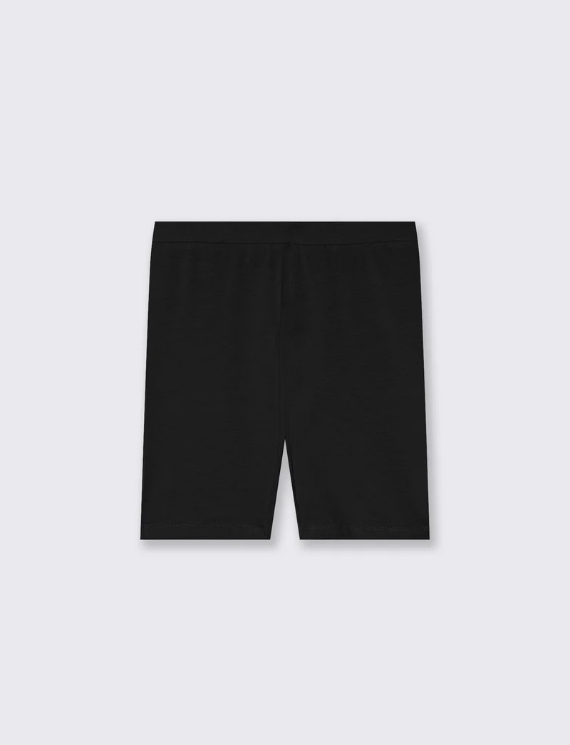 Leggings corti da bambina in cotone - Nero
