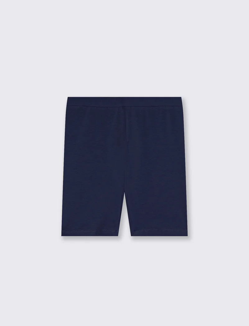 Leggings corti da bambina in cotone - Blu