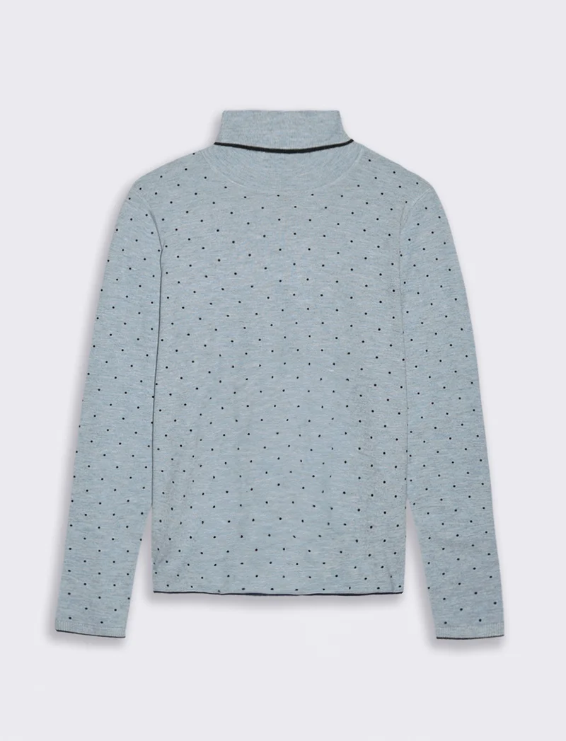PULLOVER STAMPATO - Celeste