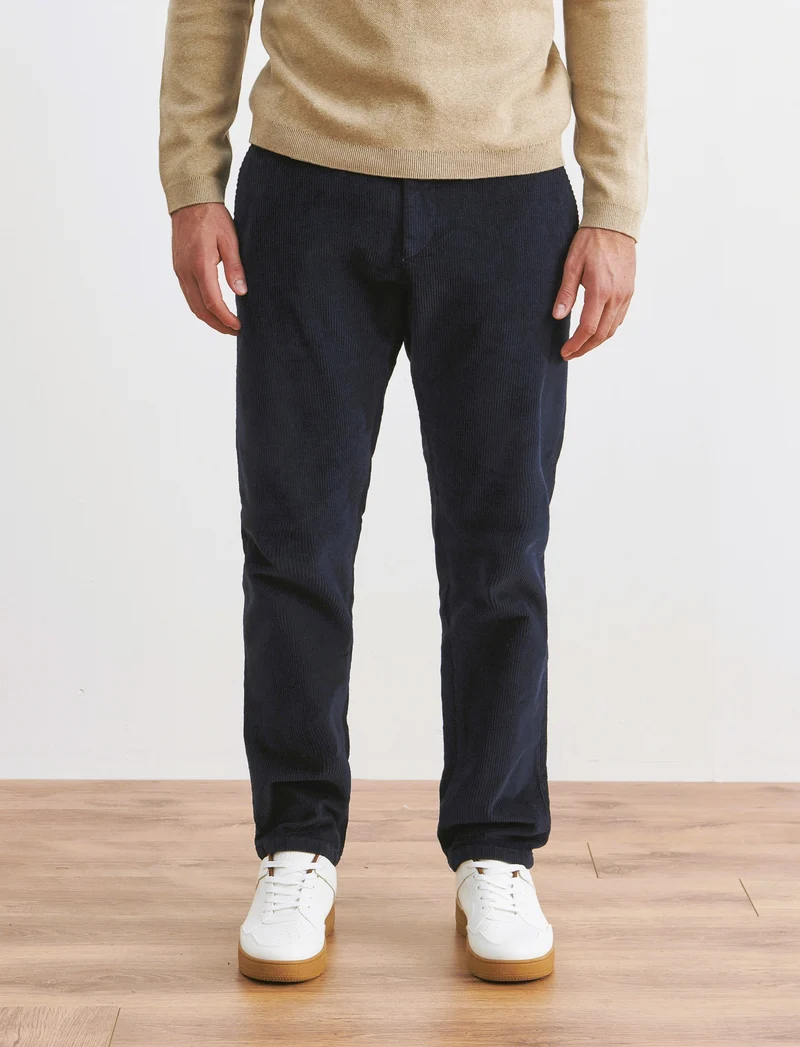 PANTALONI CHINO IN VELLUTO - Blu
