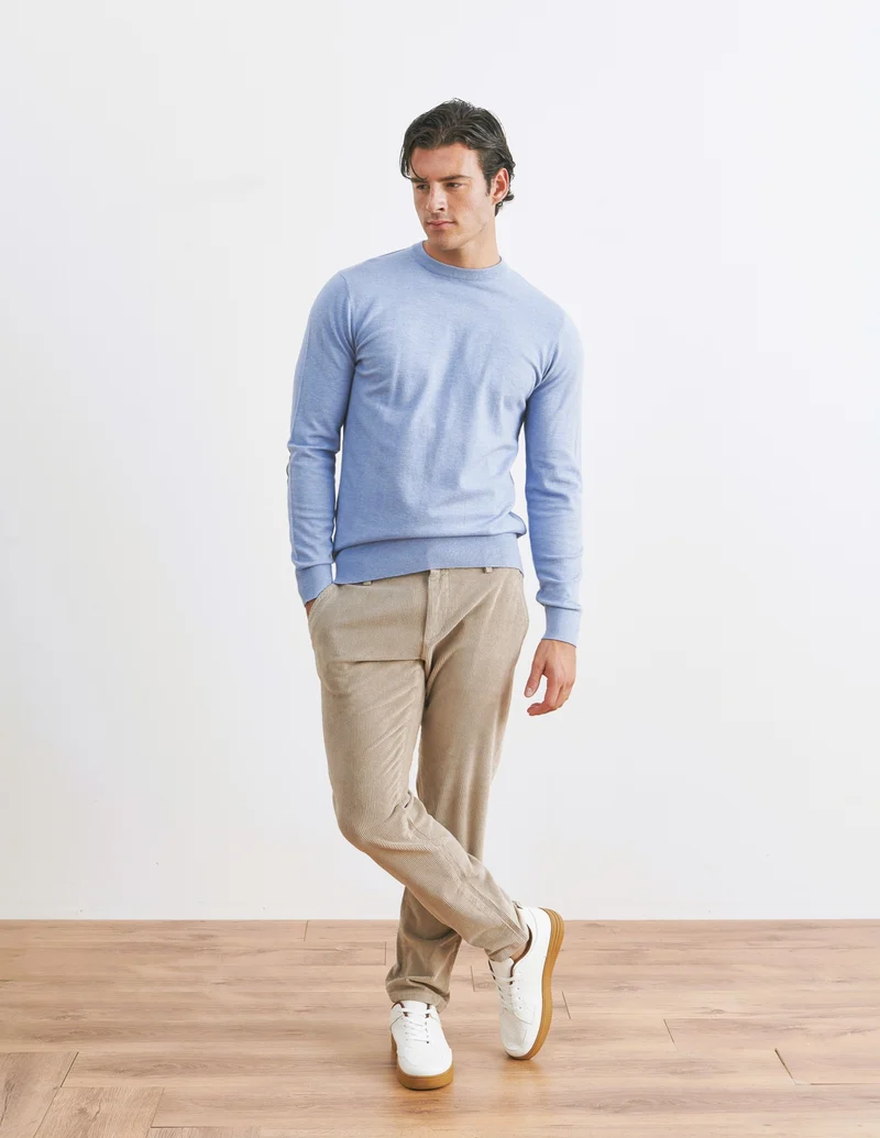 PANTALONI CHINO IN VELLUTO - Beige