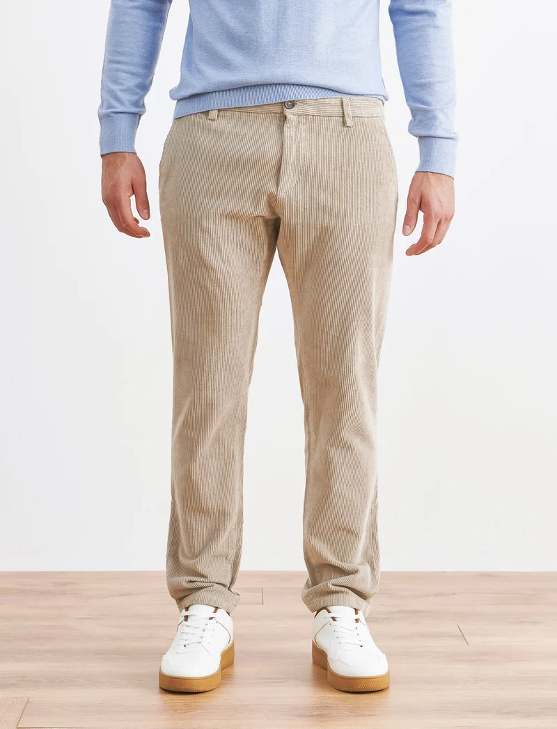 PANTALONI CHINO IN VELLUTO - Beige