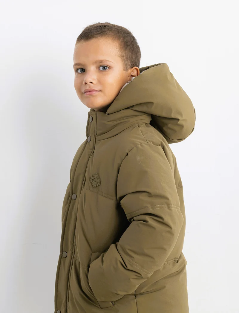 GIUBBOTTO CON CAPPUCCIO - Verde militare
