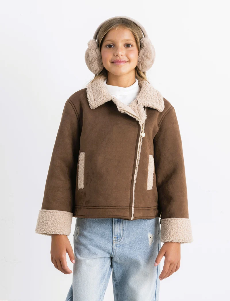 Giacca stile biker bambina - biscotto