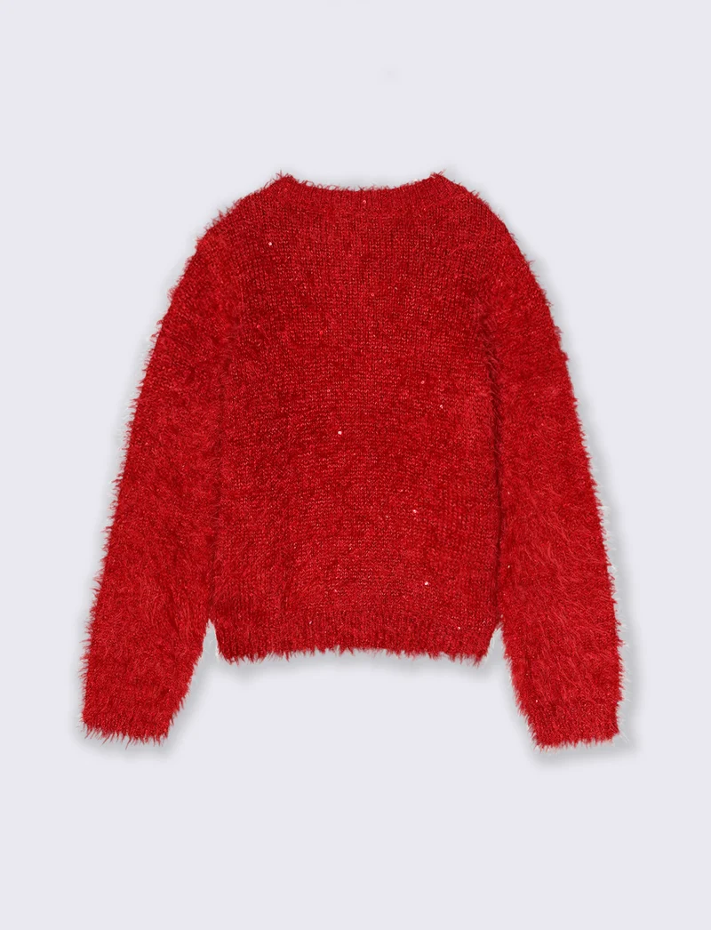 Cardigan girocollo - Rosso