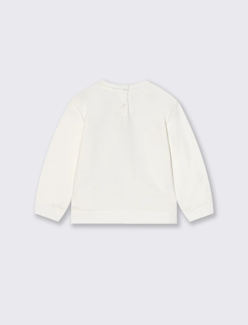 Felpa con applicazioni - Bianco latte