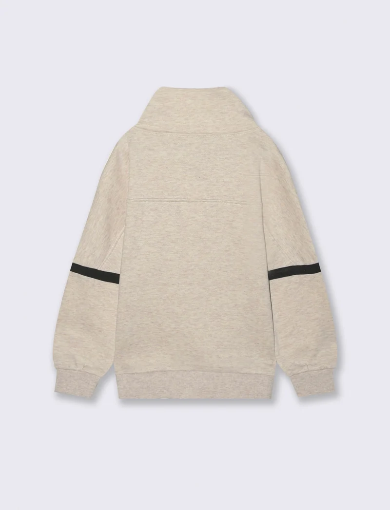 FELPA COLLO ALTO - Beige