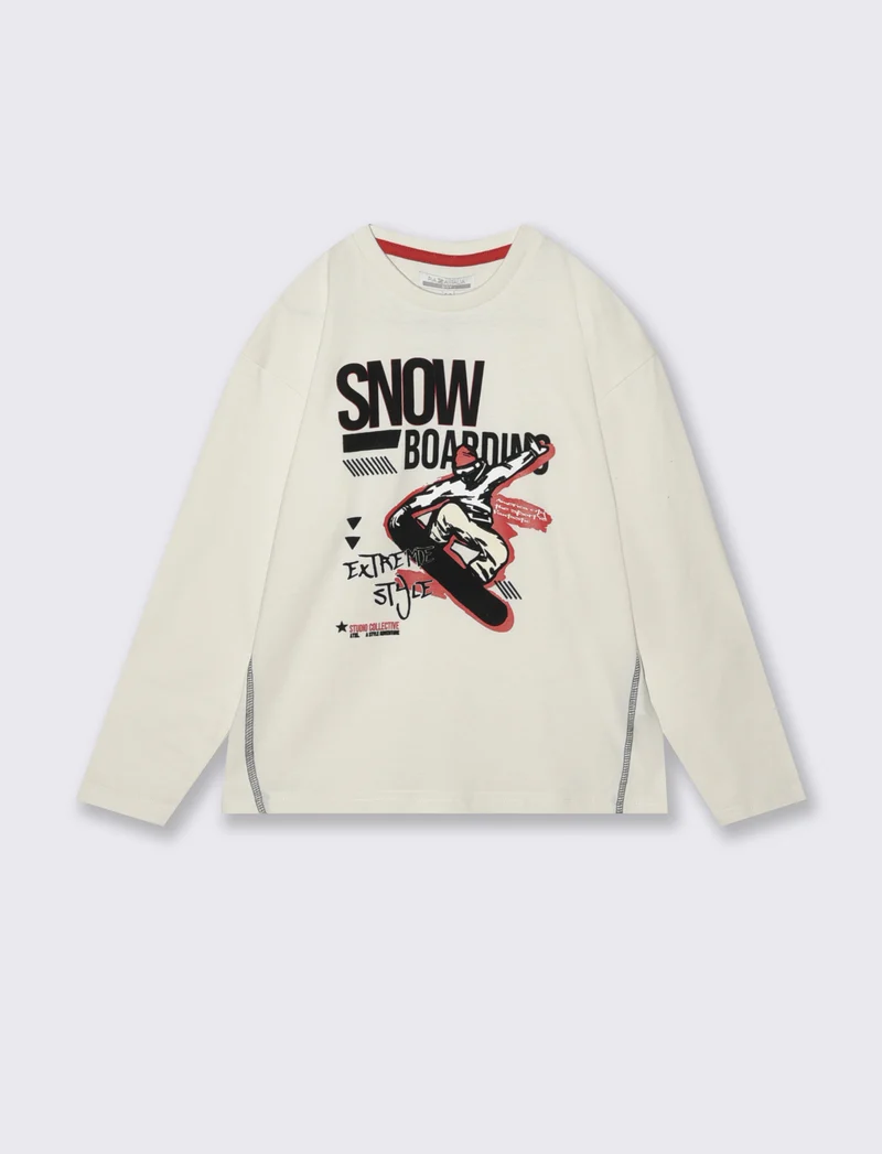 T-SHIRT MANICA LUNGA - Bianco latte