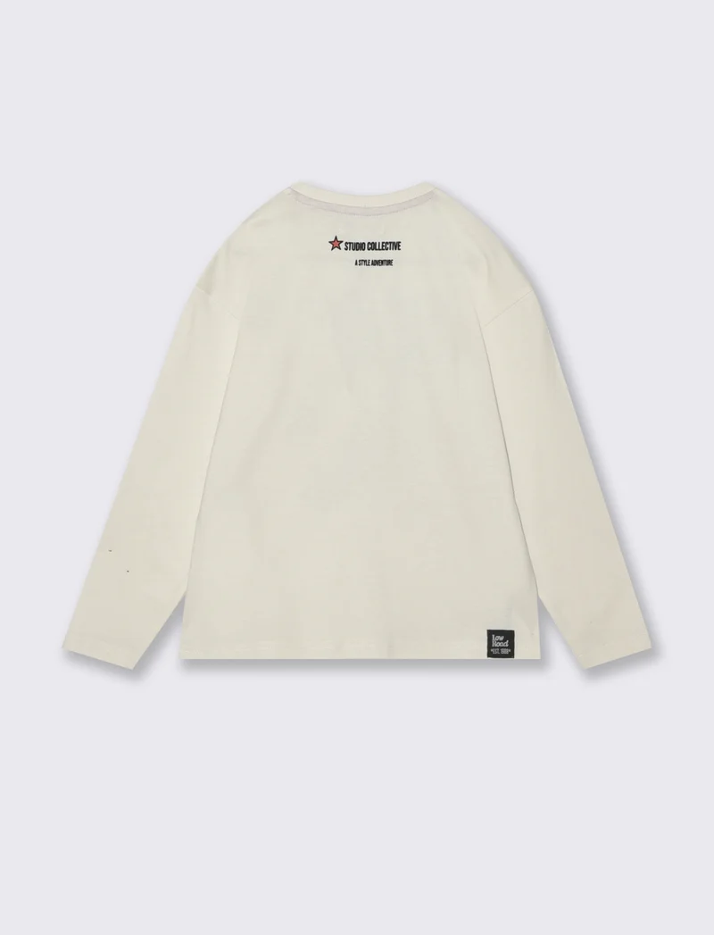 T-SHIRT MANICA LUNGA - Bianco latte