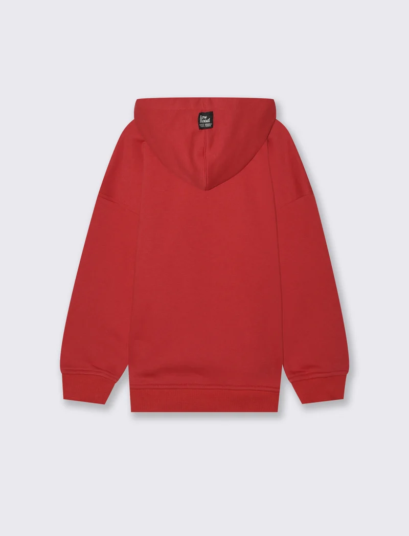 FELPA CON CAPPUCCIO - Rosso