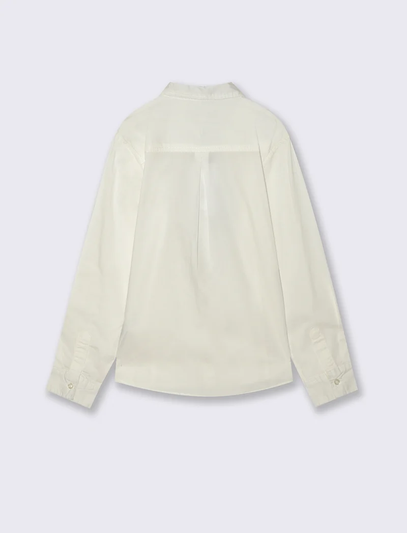 Camicia con cravatta. - Bianco
