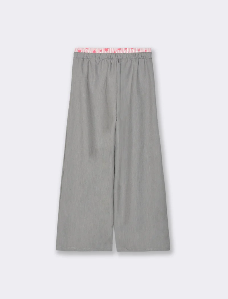 Pantaloni eleganti grigi con bustino a contrasto. - Grigio