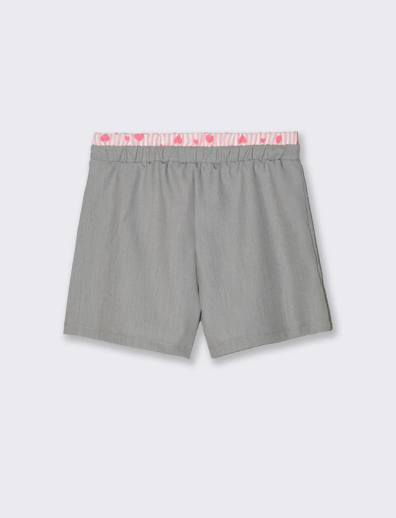 Short eleganti grigi con bustino a contrasto. - Grigio