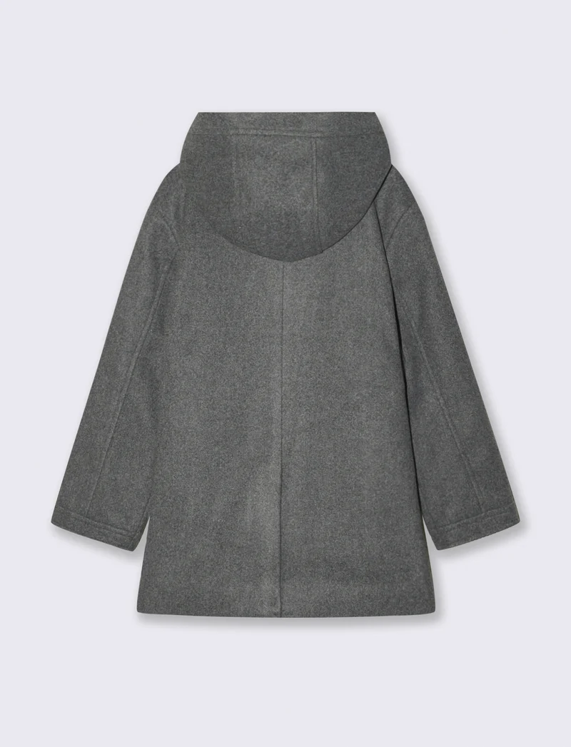 Cappotto con cappuccio. - Grigio