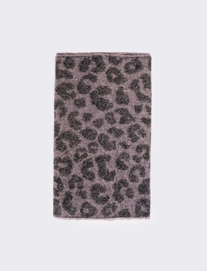 Sciarpa asimmetrica leopardata donna - Lilla