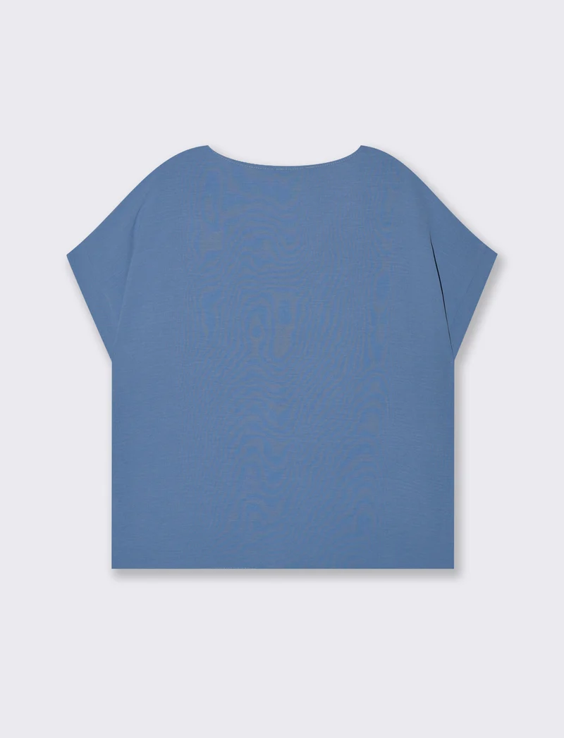 Casacca in viscosa con bottoni sul lato - Denim