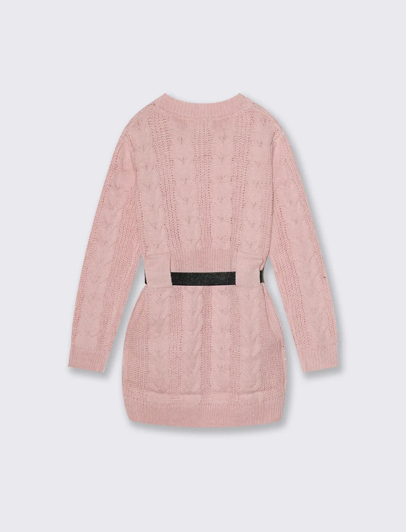 Abito con cintura - Rosa cipolla