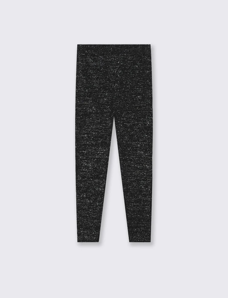 Leggings effetto brillantinato. - Nero