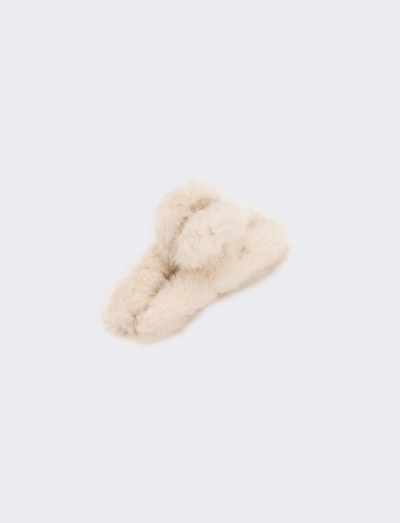 Pinza donna con pelliccia - Bianco sporco