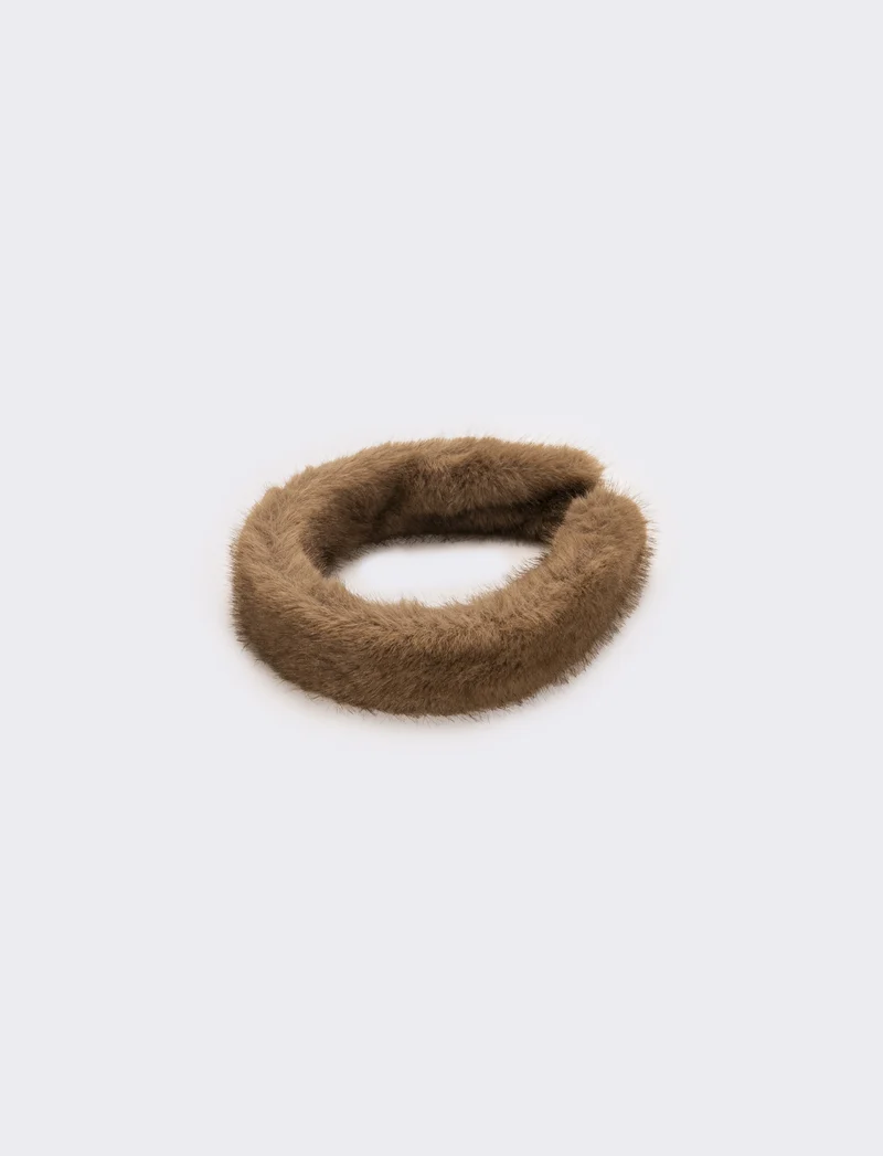 Cerchietto donna pelliccia - Beige