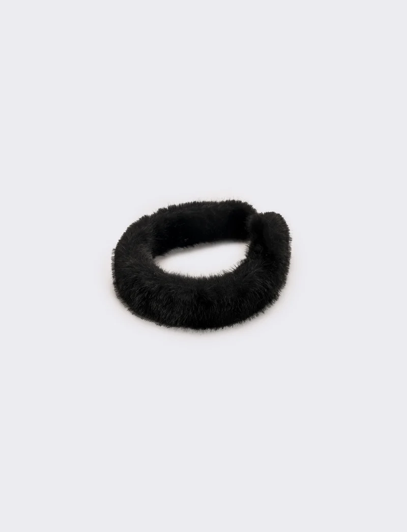 Cerchietto donna pelliccia - Nero