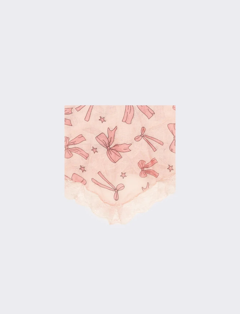 Foulard bambina triangolo con pizzo - Rosa