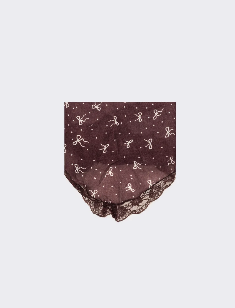 Foulard bambina triangolo con pizzo - Bordeaux