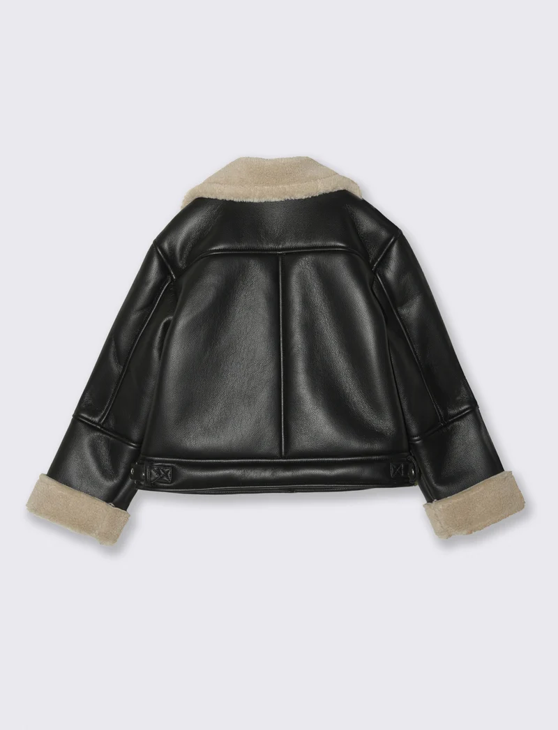 Montone con interno in sherpa - Nero